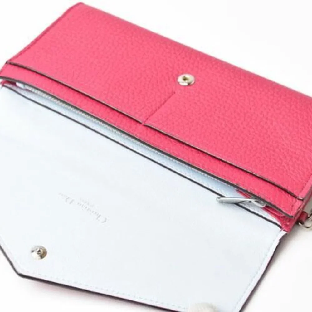 Christian Dior Wallet Long Wallet Diorissimo Bicolor Rose Pink